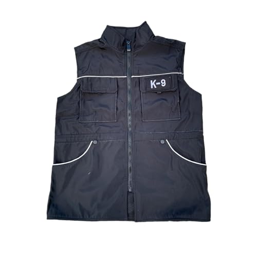 Folpus Hundetrainingsweste für Hundeführer, Tierbesitzer, Trainerjacke, Taillenkordelzug, professionelle Angelweste mit Taschen, wasserdicht, XL