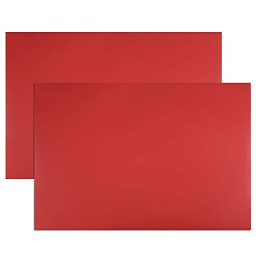 Bande magnétique effaçable à sec rouge 30x20cm pour tableau et frigo x2