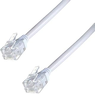 Connekt Gear 10m ADSL Broadband High Speed Modem Cable RJ11 Male to RJ11 Male, White
