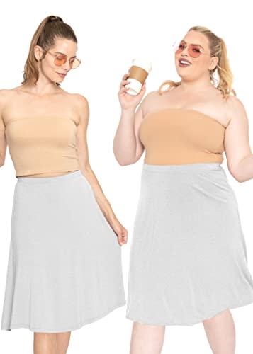 STRETCH IS COMFORT Women's Comfortable Flowy Airy A-Line Knee Length Light Weight Skirt2