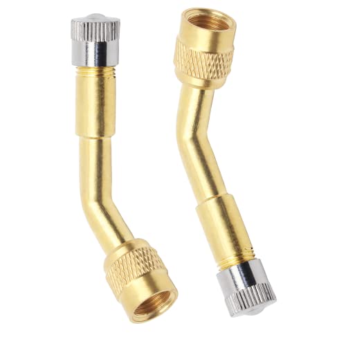 AMZSKU Extensión de válvula de cobre, adaptador de válvula de ángulo, extensión de válvula de coche, válvula de neumático, válvula de ángulo para coche, moto, bicicleta, scooter (135°)