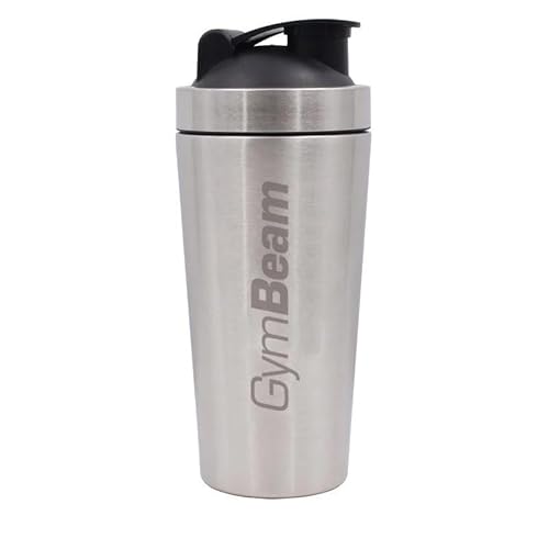GymBeam Edelstahl Shaker - 750ml Proteinshaker, leicht, langlebig, keine unangenehmen Gerüche, ideal für Proteinshakes und Sportgetränke (Grey)