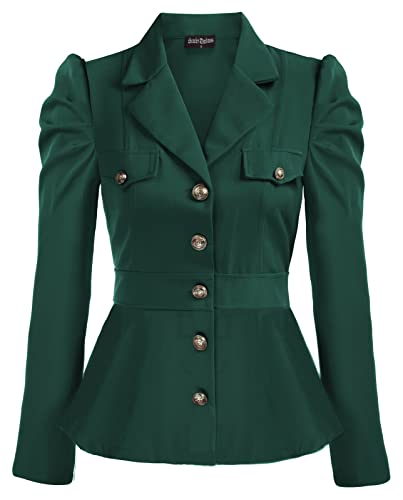 Women's Long Sleeve Casual Blazer Work Office Bussiness Jacket Fall Jacket Green Xl #TOP27