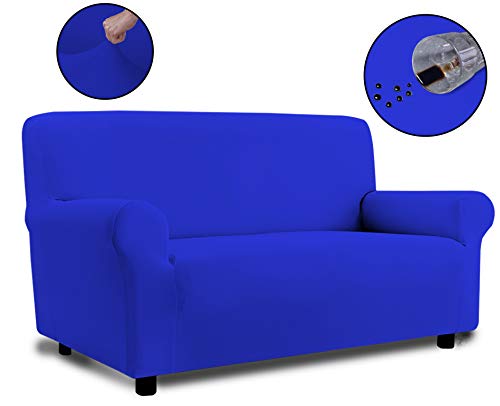 Banzaii Funda Sofa 4 Plazas Azul Claro – Elastica Impermeable – Extensible de 200 a 260 cm - Made in Italy