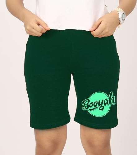 Image of KYDA KIDS Cotton Printed Pocket Bow Shorts for Girls - Regular Fit Girls Shorts with Elastic Waist Multicolored (Pack of 3)