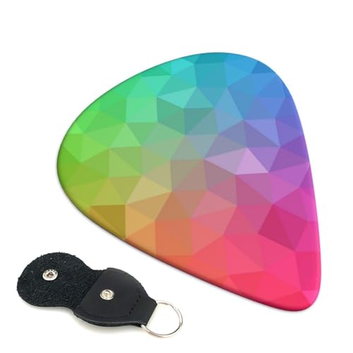 三角レインボー多角 エレキベースウクレレピック Abs 素材エレアコ弦楽器 人差し指楽器ピック 6 個パック 0.46mm