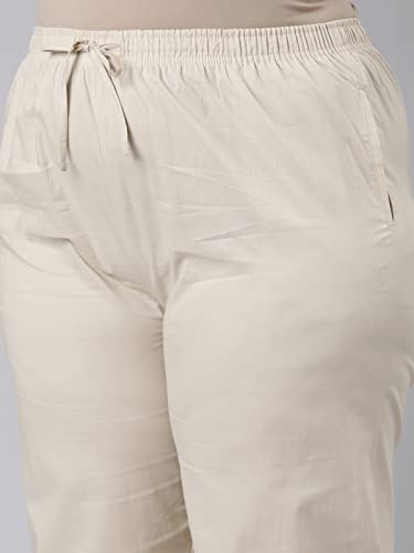 Image of GO COLORS Women Blue Stripe Cotton Wide Pants