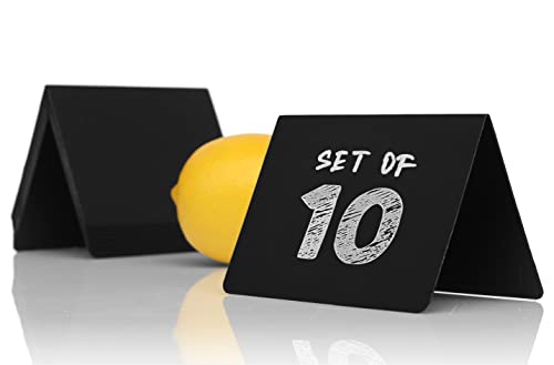 Set of 10 Double-Sided Small Chalkboard Signs 3x4 inches - Food Signs for Party Buffet, Mini Chalkboard Sign, Food Display Card, Tabletop Chalkboards for Kitchen, Standing Menu Boards for Wedding