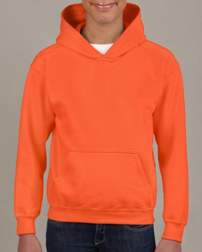 Gildan Boys Heavy Blend Hooded Sweatshirt, Large, Orange2