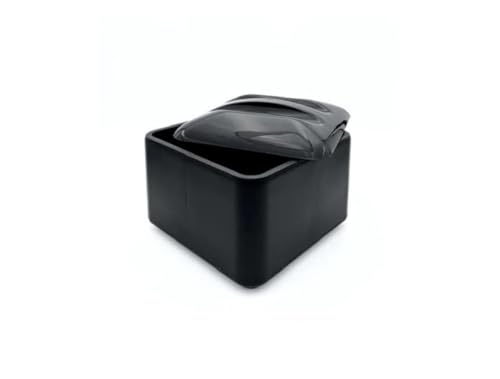 ABEL DESIGN - Secchiello PORTAGHIACCIO quadrato in plastica da 6 Litri, colore NERO, Made in Italy