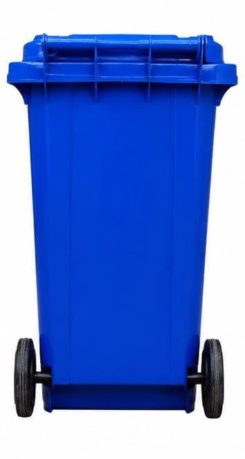 Image of HiBi AW 120 Litre Dustbin - Large Outdoor Waste Bin | Heavy Duty Garbage Container with Wheels | Durable Plastic Trash Can for Home, Office, Hospitals, Public Areas (Blue)