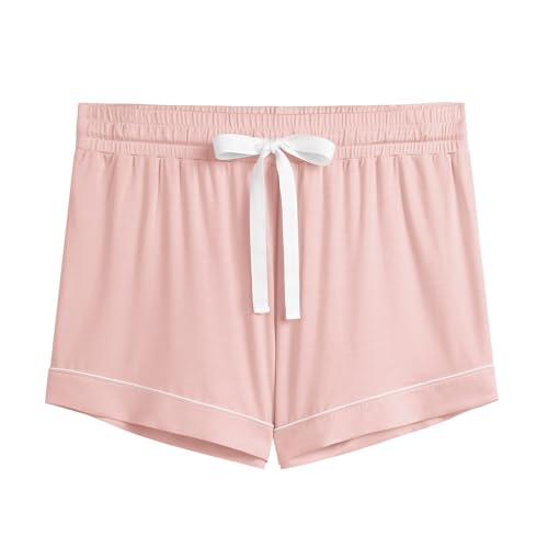 Image of Cherrydew Women Bamboo Viscose Super Soft Comfy Summer Cooling Short Sleeve Button Down Pajama Shorts Set S-XXL