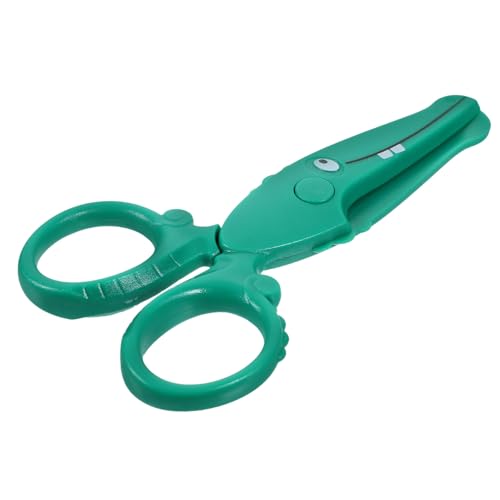 SMASOLO 向けプラスチック製 はさみ カワイイワニ形状 手作り用 多機能クラフトはさみ 軽量持ちやすい 刃 幼児の創造力育成に