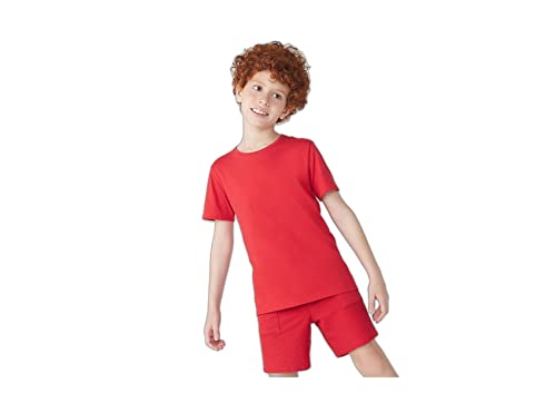 Camiseta Básica Infantil Menino Manga Curta Slim - Vermelho 002
