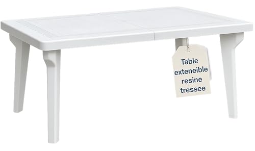 Tomaino - Table de jardin extensible en plastique Berg - Pieds démontables et design peu encombrant 160/220x90x74 cm - Table d'extérieur rabattable et extensible New...