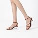 Athlefit Women's Strappy Kitten Heels Square Open Toe Low Heels Ankle Strap Fashion Party Dress Thong Heeled Sandals Dark Brown Size 7.5