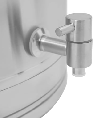 Cubo de acero inoxidable 304 reforzado de 5 litros con tapa hermética y grifo 4