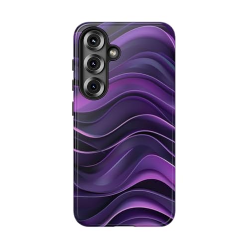 Coque Samsung S25 motif vague violette rigide pour éviter les rayures