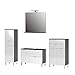 Produktbild Germania 4-TLG. Badezimmer-Set 8336-569 GW-Mauresa bestehend aus Waschbeckenunterschrank, Kommode, Schrank und Spiegel, im Dekor Graphit/Weiß