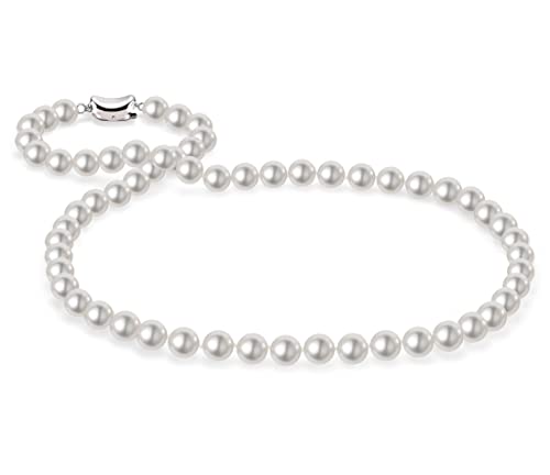 Round White Simulated Shell Pearl Necklace 16