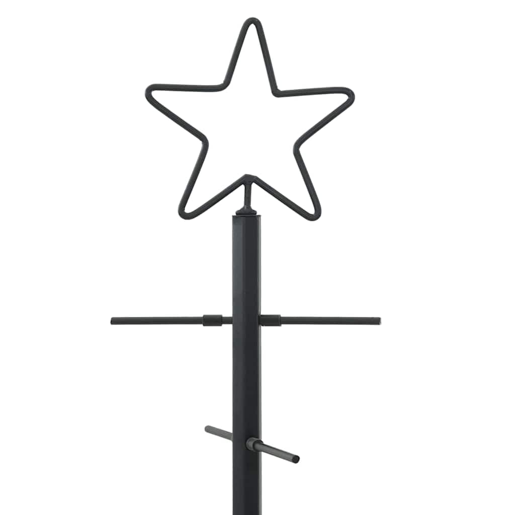 Albero di Natale fai da te in metallo con supporto in legno nero 89 cm – Albero di Natale in metallo 89 cm per decorazione creativa