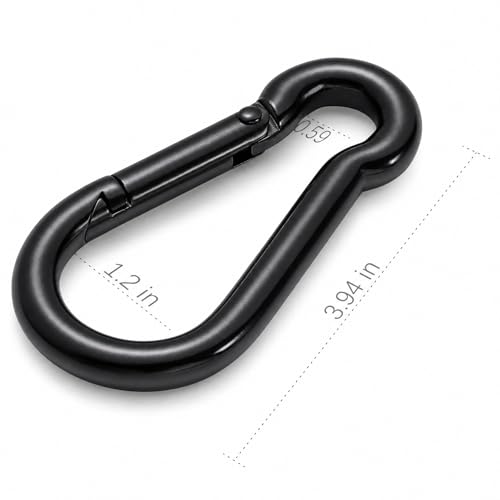 Image of sprookber Stainless Steel Carabiner Spring Snap Hook - 304 Stainless Steel Heavy Duty Clips, Set of 4