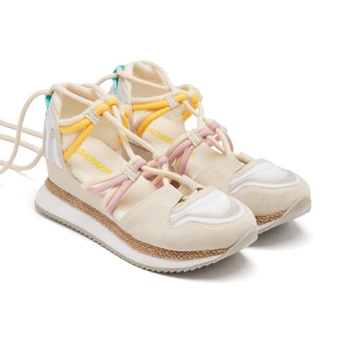 Zapatillas Abiertas Piel CUÑA Rafia Bridport