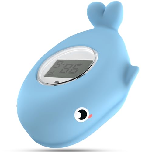 Image of Baby Bath Bathtub Thermometer for Infant - Safety Bath Tub Water Temperature Digital Thermometer - Floating Bathing Toy Gift for Kids Newborn Mother with Flashing Temperature Warning