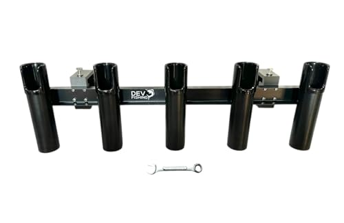 Dev Fishing RB 150 Truck Bed Rail 5 Pole Rod Transport Travel Holder Rack