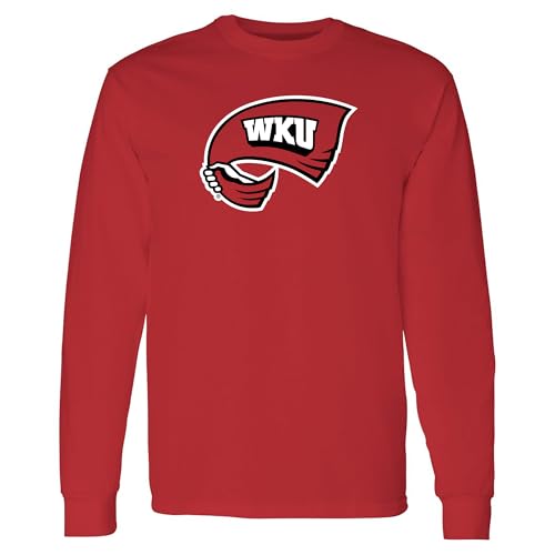 UGP Campus Apparel AL1021 - Western Kentucky University Hilltoppers Primary Logo - Sports Team Long Sleeve T-Shirt - X-Large - Red