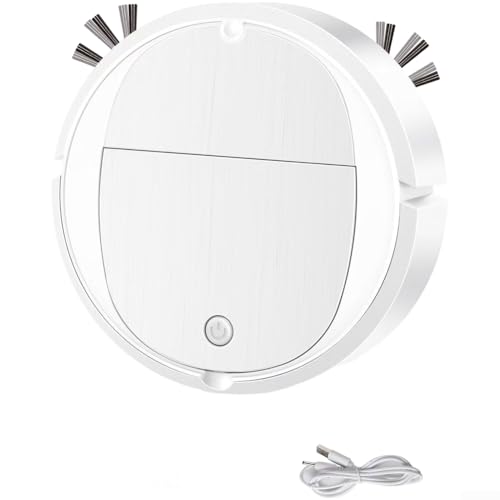 Robot Aspirapolvere Compatto Per Uso Domestico 3-in-1 Funzione Pulita Con Aspirazione Spazzante E Pulire Ricarica USB 18 Cm Diametro 5 Cm Altezza (J)