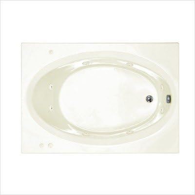 Bermuda 42 x 60 x 23" Rectangular Whirlpool Jetted Bathtub Color/Trim / Tile Flange: Biscuit / Polished Chrome / No