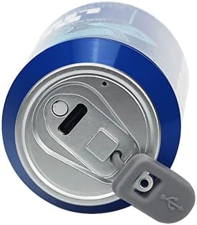 Close-up of the Bud Light can-shaped charging case showing the USB charging port