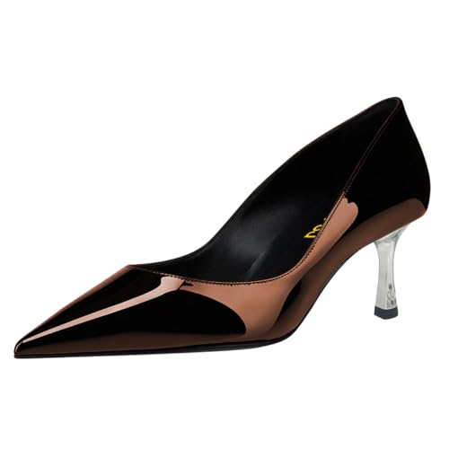 FSJ Women Mid Heels 2.4 Inch Stiletto Pointed Toe Dress Pumps Slip On Party Wedding Work Office Business Shoes Size 4-16 US