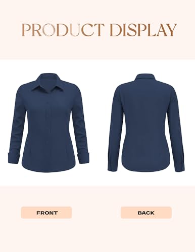 Image of IN'VOLAND Women Plus Size Button Down Shirts Long Sleeve Office Work Blouse