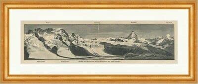 Kunstdruck View from the Gornerburr of the Matterhorn and neighbours DC 072 Framed