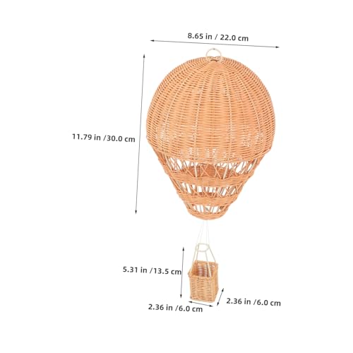Montgolfière rotin tressé main beige pour déco chambre bébé