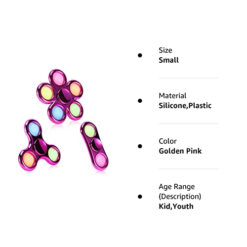 Figrol 3 Pack Pop Fidget Spinner, Push Pop Bubble Fidget Spinner, Simple Sensory Metal-Looking Plastic Hand Spinner - Stress Reduction And Anxiety Relief For Children #TOP7