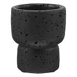 Levemolo Concrete Matchstick Pot Holder: Decorative Matchstick Organizer for Fireplace Mantel - Empty Travertine Stone Matches Storage Jar Pot 3.2x2.7x2.7in