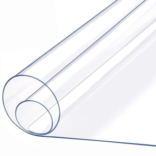 Gruytoie Protector de Mesa Transparente PVC 65x115cm, plastico Protector Mesa, Mantel Transparente Mesa, Mantel de plástico Grueso Impermeable, Fácil de Limpiar, para Mesa De Comedor, Escritorio