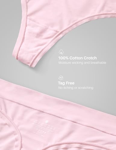 Image of CRZ YOGA Softhold High Rise Thongs 3 Pack | Casual, Ultra-Soft, Tagless, Smooth Waistband, Chafe-Resistant Flat Seams, Panties for Women