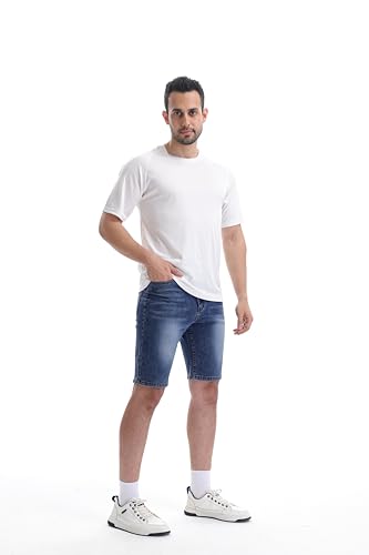 ZOXOZ Klasyczne szorty jeansowe męskie z kieszeniami Styl casualowy na lato Wygodne i trwałe Kowoj niebieski XL