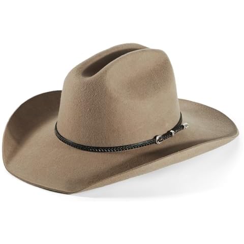 Cowboy Hat Men's Classic Cattleman Hat Cowboy Crease Crown Open Road Outdoor Hat Wide Brim Cover