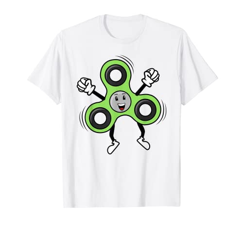 Fidget Spinner T-shirt amusant Motif personnage vert T-Shirt