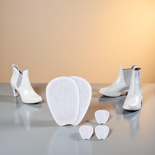 Image of 3 Pair White Soft Self-Adhesive Shoe Inserts - Felt Tongue Pads for Shoes Shoe Insoles,Inserts and Insoles,Foot Health,Health Care