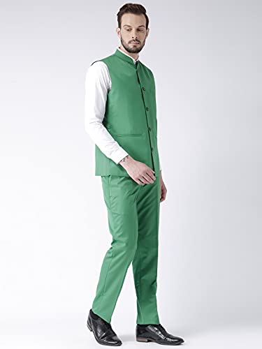 Image of hangup Men's Synthetic Notch Lapel Suit (2BasketTR Green 42