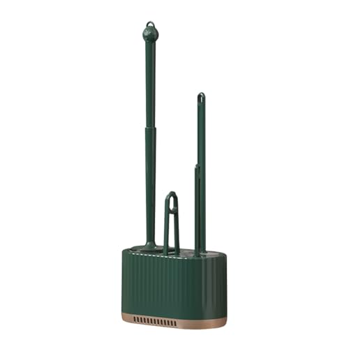 Basaza Brosse WC 4 en 1 Vert foncé Brosse WC et support dans la salle de bain Brosse WC à poser...
