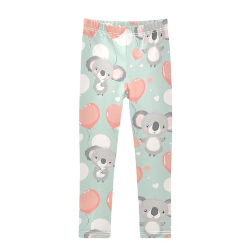 Cute Koala Girls Leggings,Workout Leggings for Girls Toddler Athletic Legging Size for 3-10T
