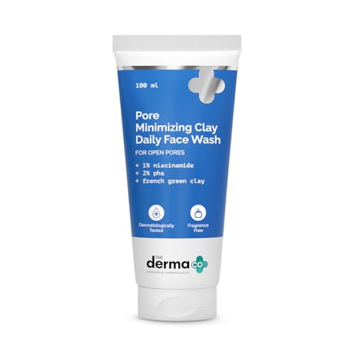 The Derma Co Pore Minimizing Green Clay Face Wash with Niacinamide + PHA | Deeply Cleanses...