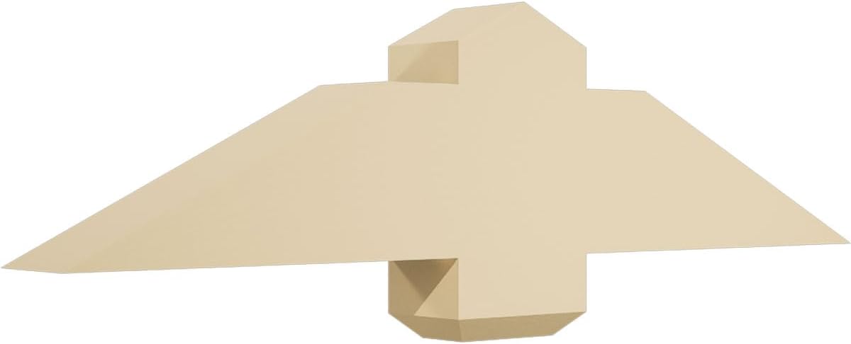 36"W x 9"H x 4"D x 6"F, 6/12 Pitch, Eugene Signature Urethane Gable Bracket, Primed Tan